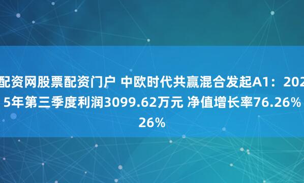 配资网股票配资门户 中欧时代共赢混合发起A1：2025年第三季度利润3099.62万元 净值增长率76.26%